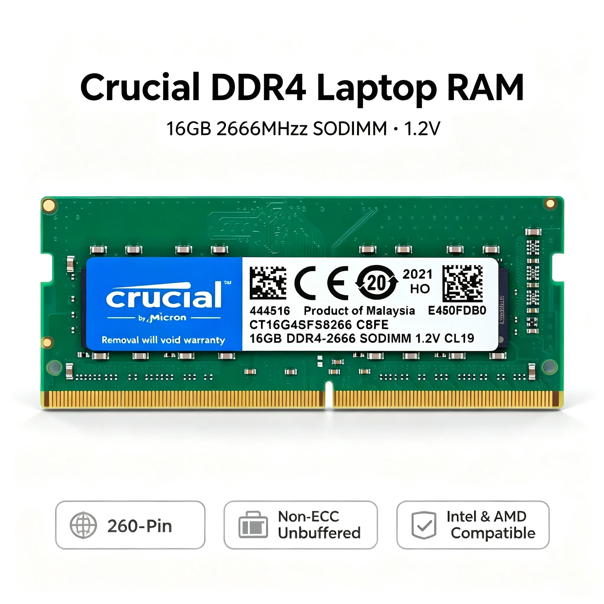 Crucial 1 buah/2 buah RAM Lapt - Ddr4 3200Mhz ulasan dan harga